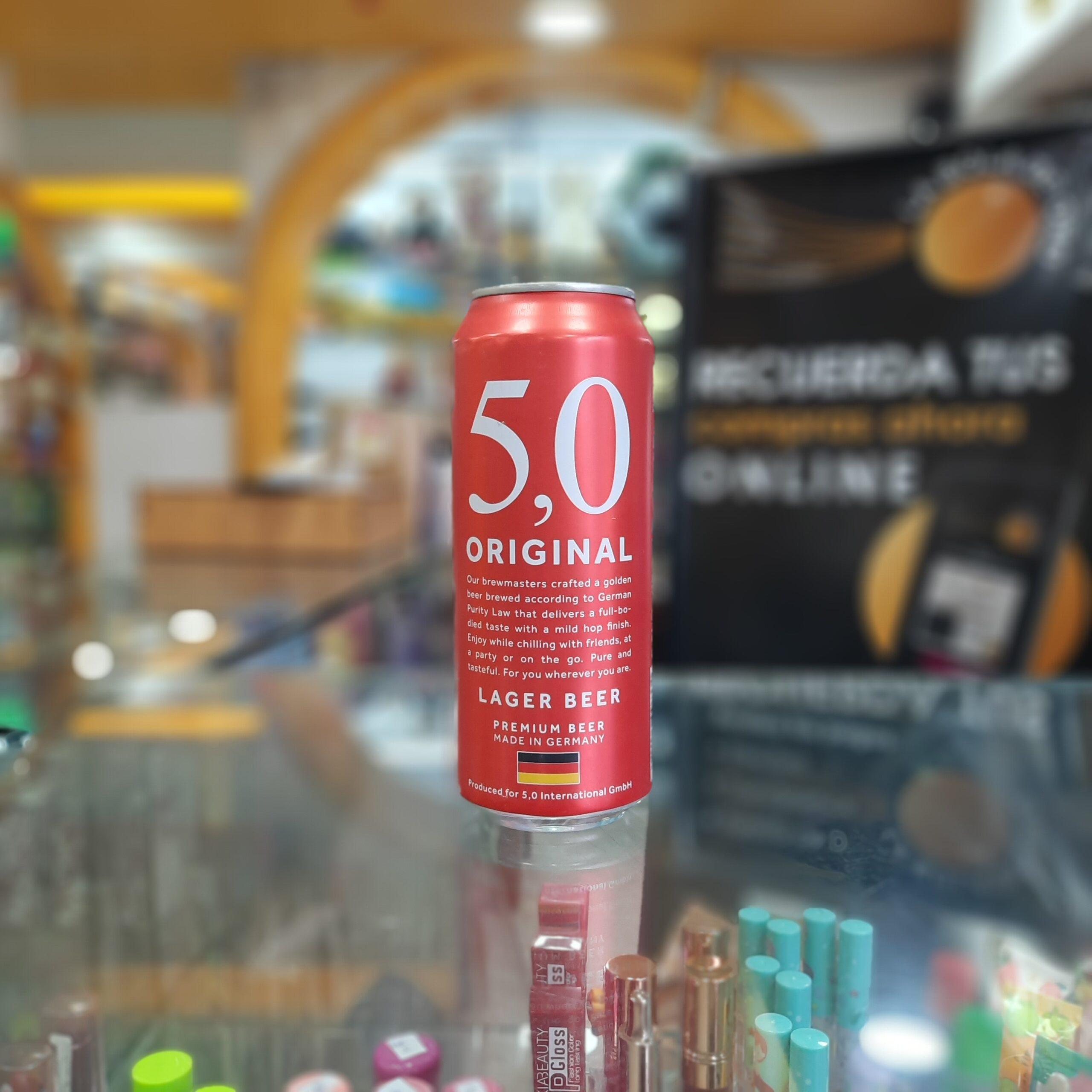 5.0 ORIGINAL LAGER BEER PREMIUM ROJA CERVEZA ALEMANA 500ML LA BOLA DE ORO QUITO